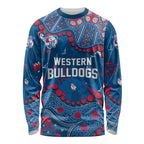 Personalized Western Bulldogs Long Sleeve Shirt Aboriginal Pattern with Graffiti Style