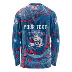 Personalized Western Bulldogs Long Sleeve Shirt Aboriginal Pattern with Graffiti Style