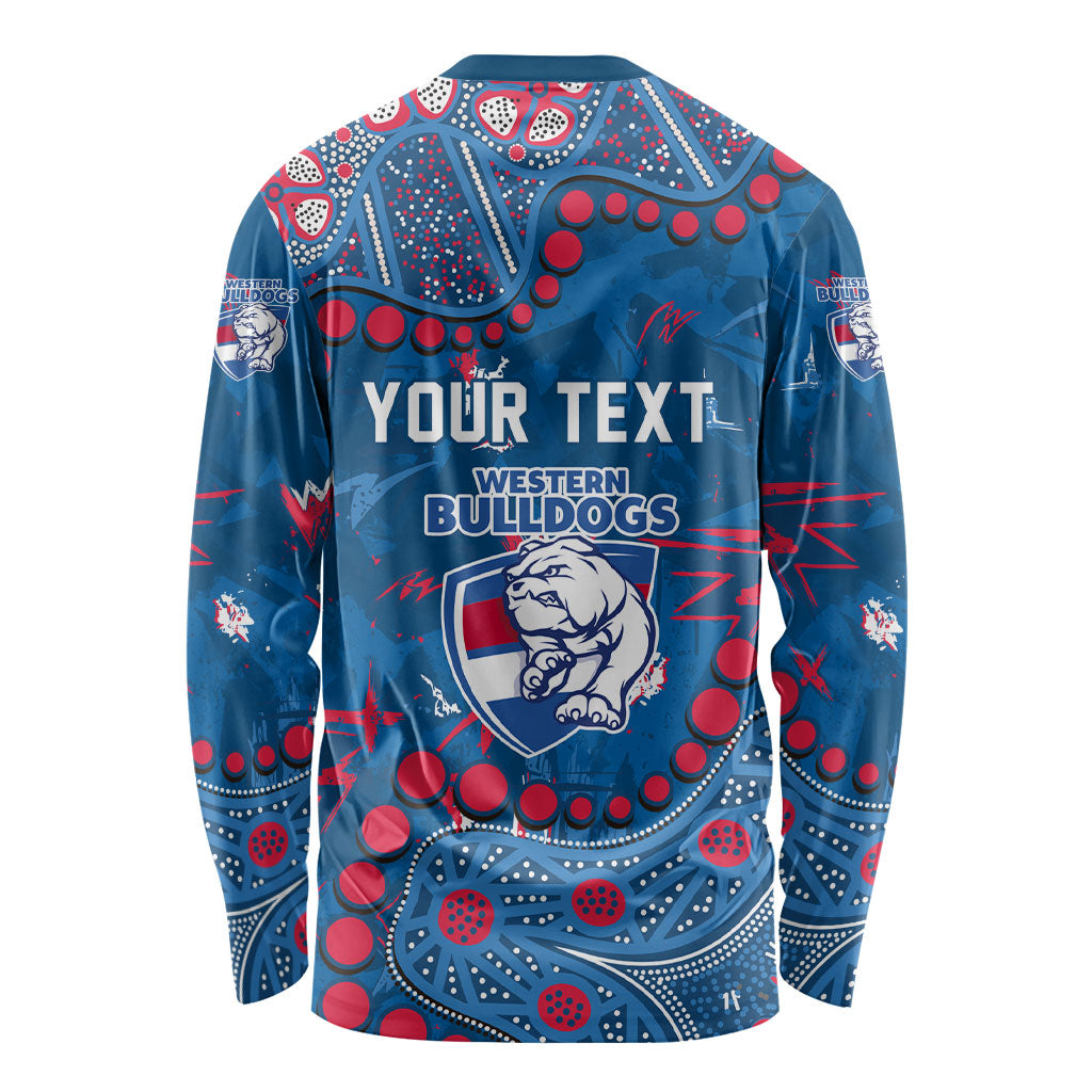 Personalized Western Bulldogs Long Sleeve Shirt Aboriginal Pattern with Graffiti Style