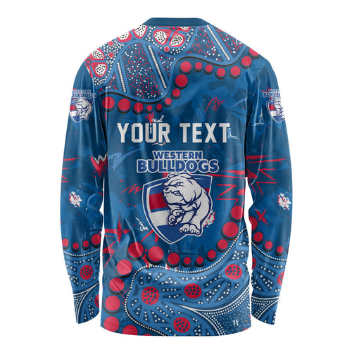 Personalized Western Bulldogs Long Sleeve Shirt Aboriginal Pattern with Graffiti Style