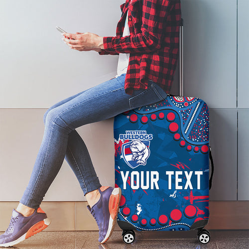 Personalized Western Bulldogs Luggage Cover Aboriginal Pattern with Graffiti Style