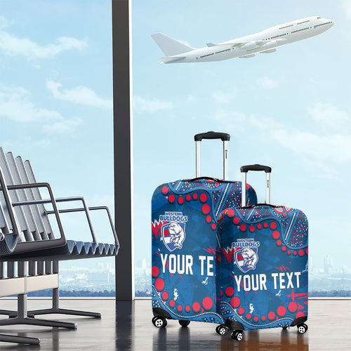 Personalized Western Bulldogs Luggage Cover Aboriginal Pattern with Graffiti Style