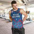 Personalized Western Bulldogs Men Tank Top Aboriginal Pattern with Graffiti Style