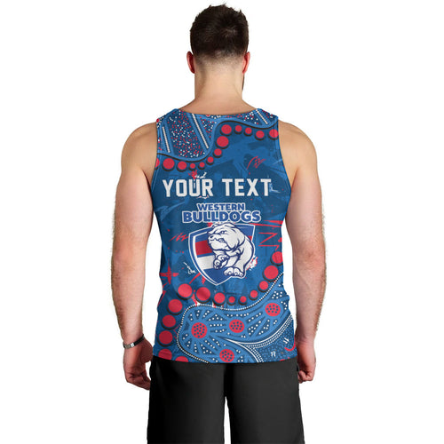 Personalized Western Bulldogs Men Tank Top Aboriginal Pattern with Graffiti Style