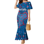 Personalized Western Bulldogs Mermaid Dress Aboriginal Pattern with Graffiti Style