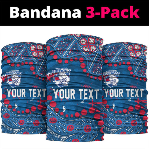 Personalized Western Bulldogs Neck Gaiter Aboriginal Pattern with Graffiti Style