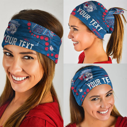 Personalized Western Bulldogs Neck Gaiter Aboriginal Pattern with Graffiti Style