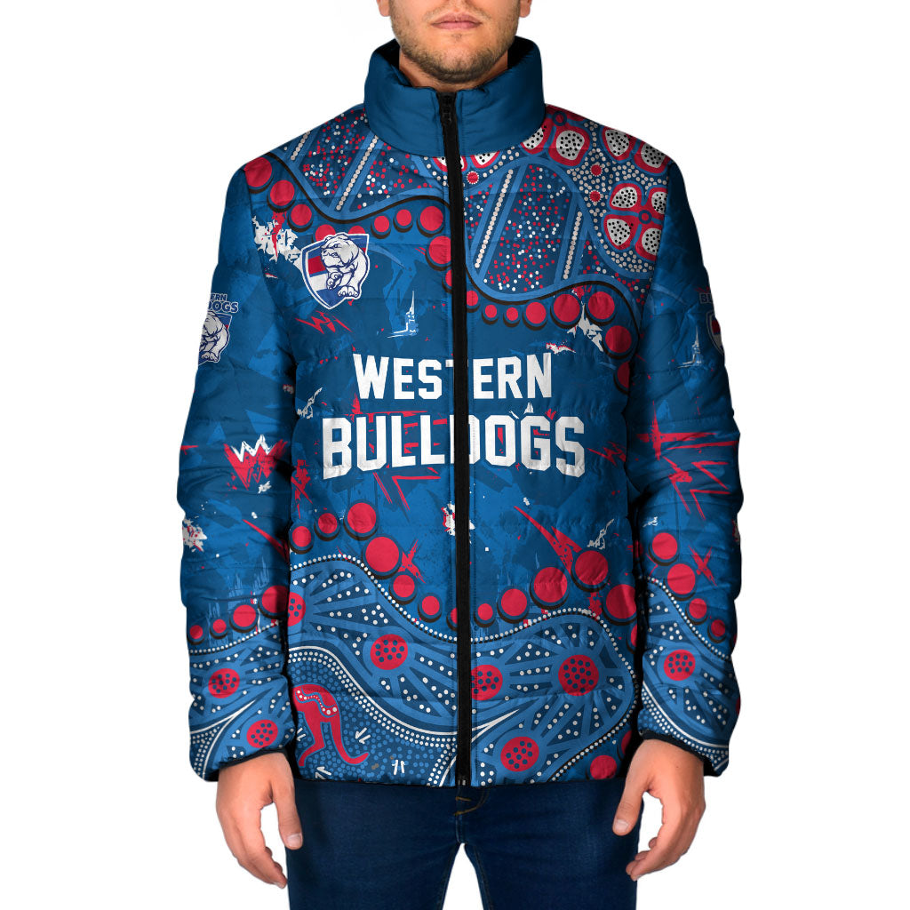 Personalized Western Bulldogs Padded Jacket Aboriginal Pattern with Graffiti Style