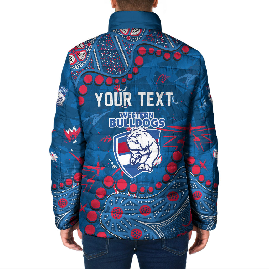 Personalized Western Bulldogs Padded Jacket Aboriginal Pattern with Graffiti Style