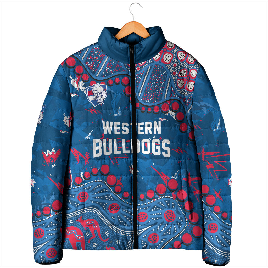 Personalized Western Bulldogs Padded Jacket Aboriginal Pattern with Graffiti Style