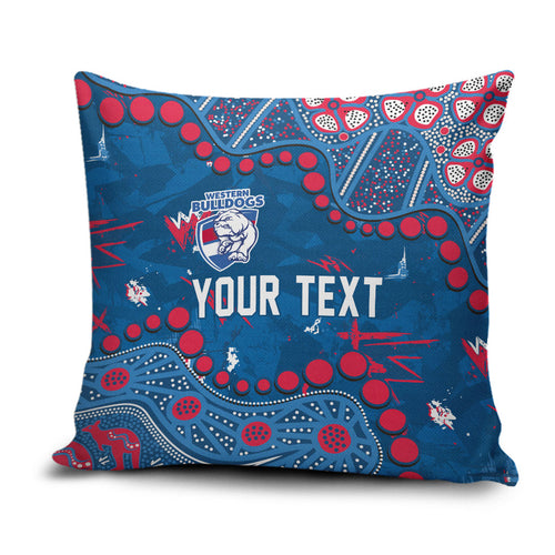 Personalized Western Bulldogs Pillow Cover Aboriginal Pattern with Graffiti Style