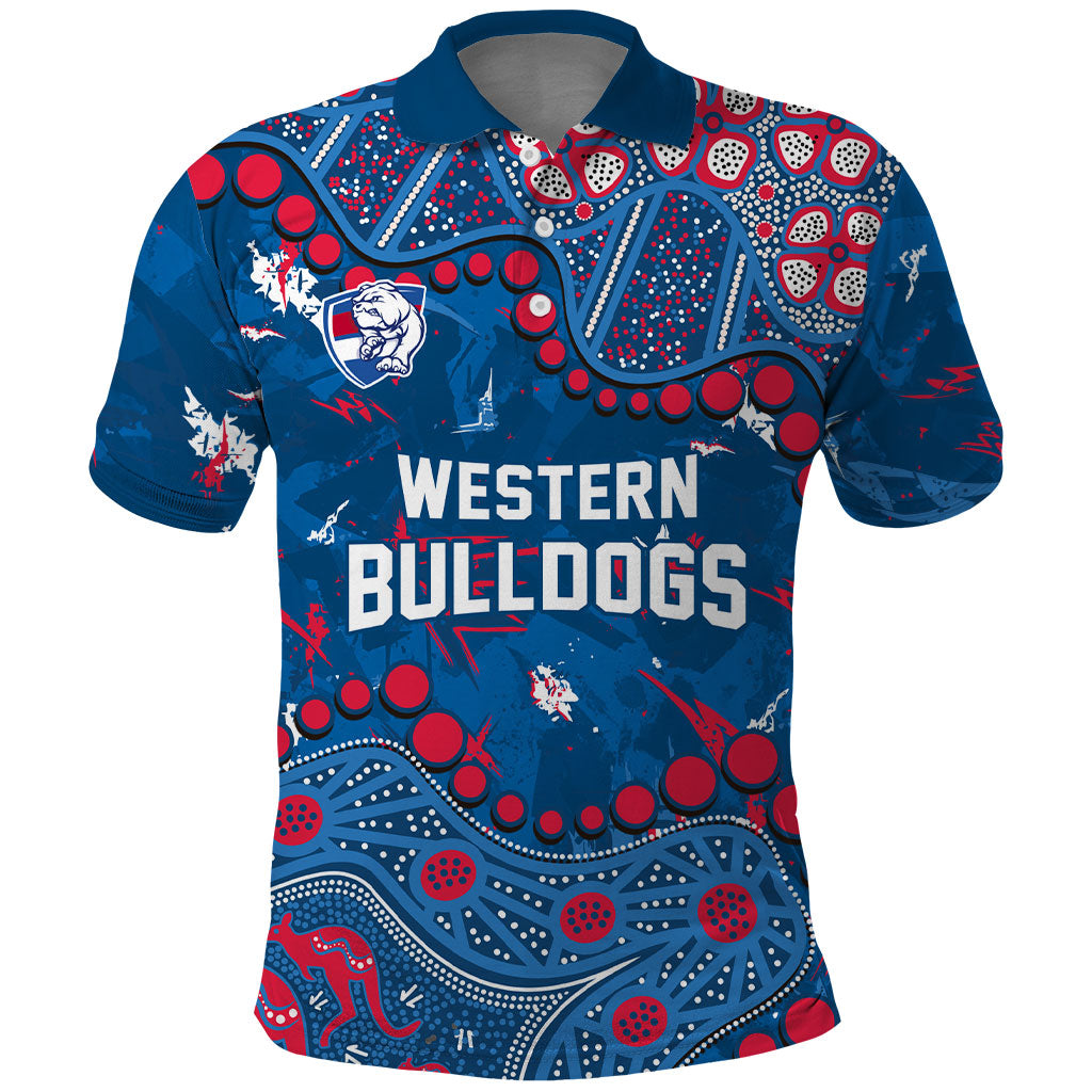 Personalized Western Bulldogs Polo Shirt Aboriginal Pattern with Graffiti Style