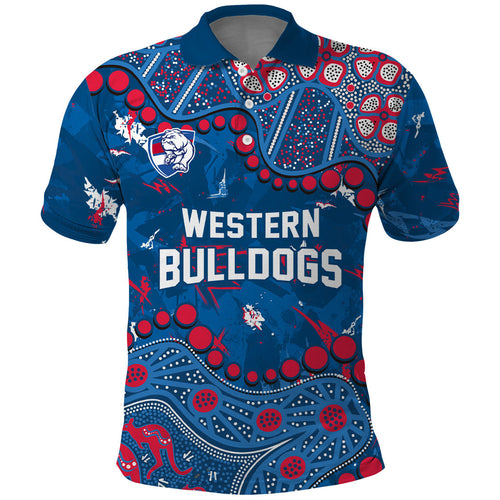 Personalized Western Bulldogs Polo Shirt Aboriginal Pattern with Graffiti Style