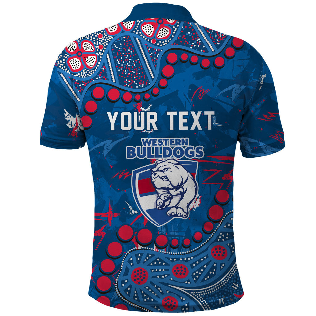 Personalized Western Bulldogs Polo Shirt Aboriginal Pattern with Graffiti Style