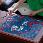 Personalized Western Bulldogs Puzzle Aboriginal Pattern with Graffiti Style