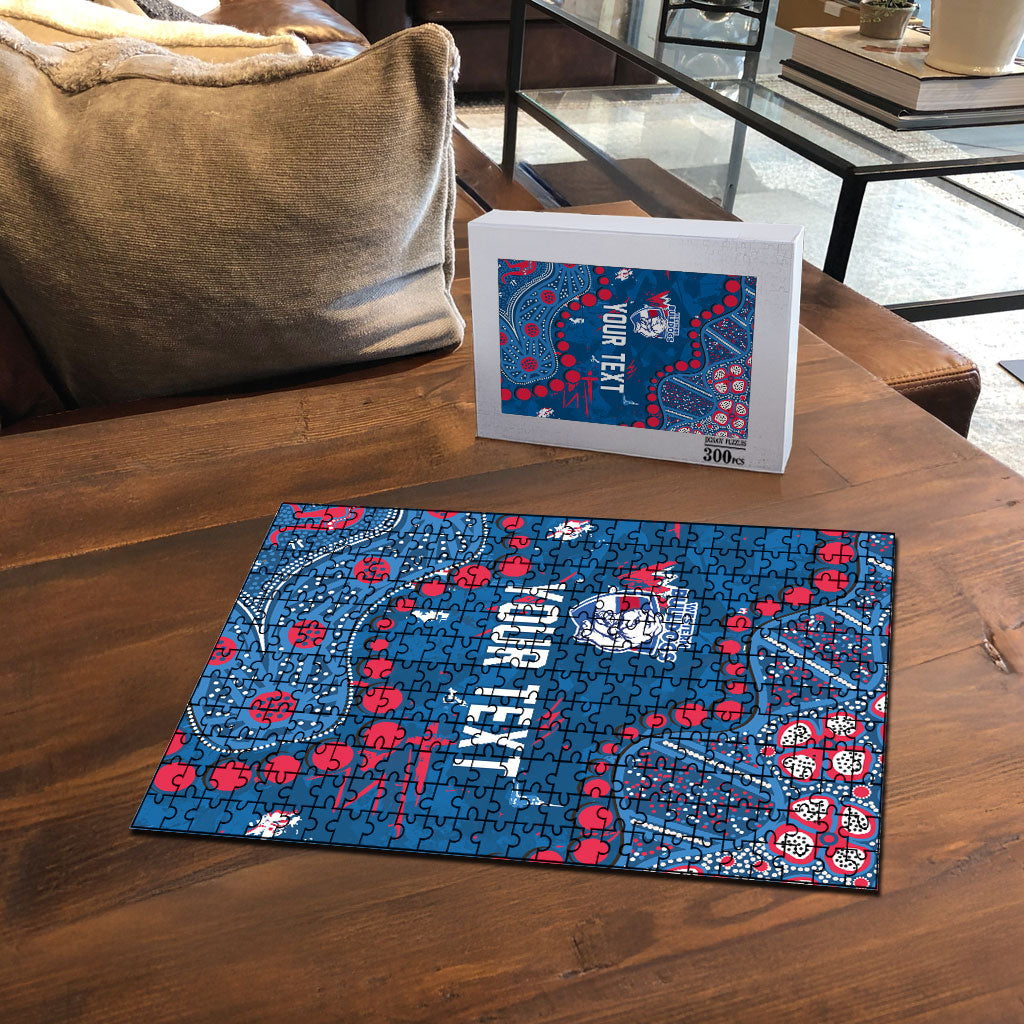 Personalized Western Bulldogs Puzzle Aboriginal Pattern with Graffiti Style