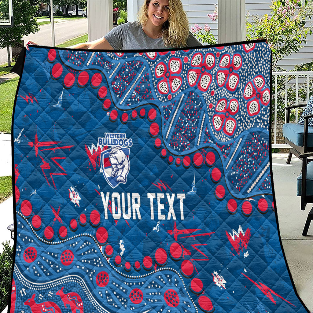 Personalized Western Bulldogs Quilt Aboriginal Pattern with Graffiti Style