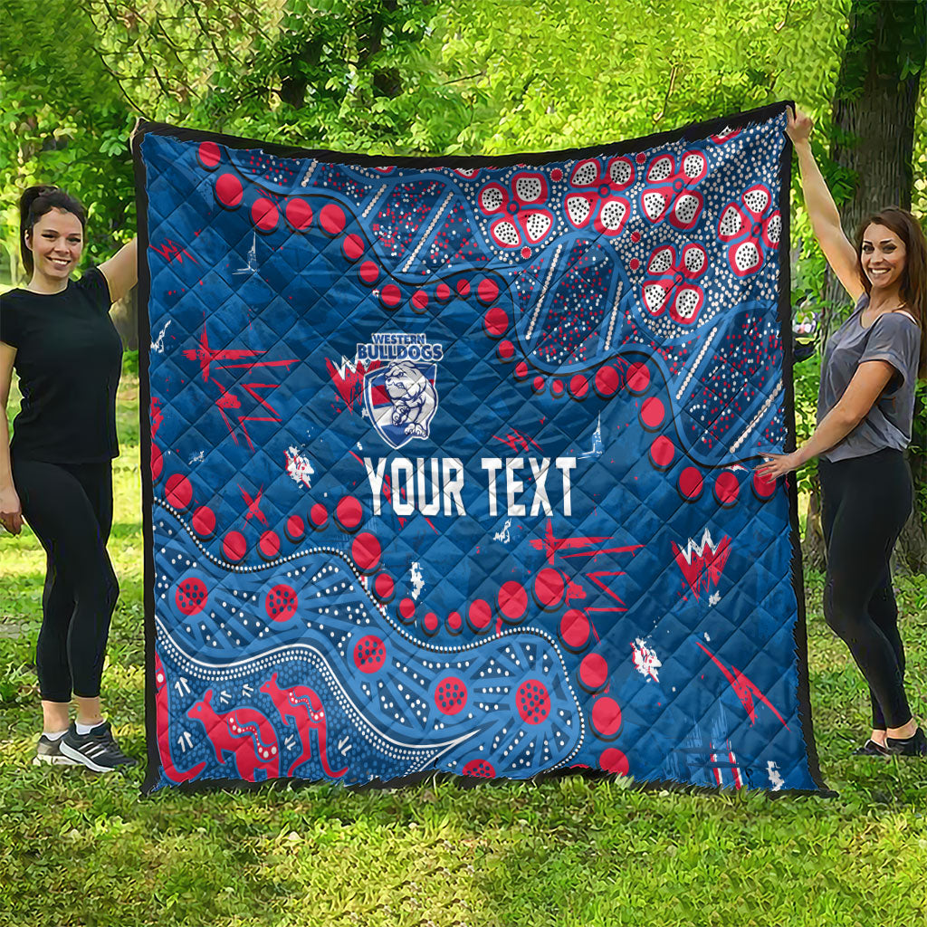 Personalized Western Bulldogs Quilt Aboriginal Pattern with Graffiti Style