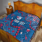 Personalized Western Bulldogs Quilt Aboriginal Pattern with Graffiti Style