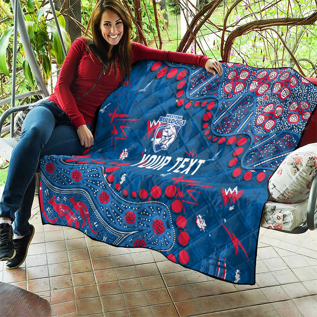Personalized Western Bulldogs Quilt Aboriginal Pattern with Graffiti Style