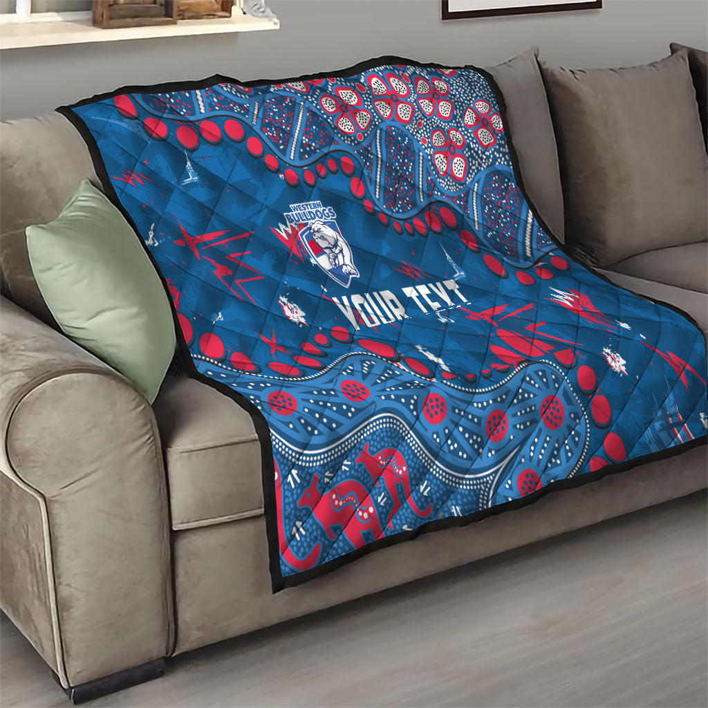 Personalized Western Bulldogs Quilt Aboriginal Pattern with Graffiti Style