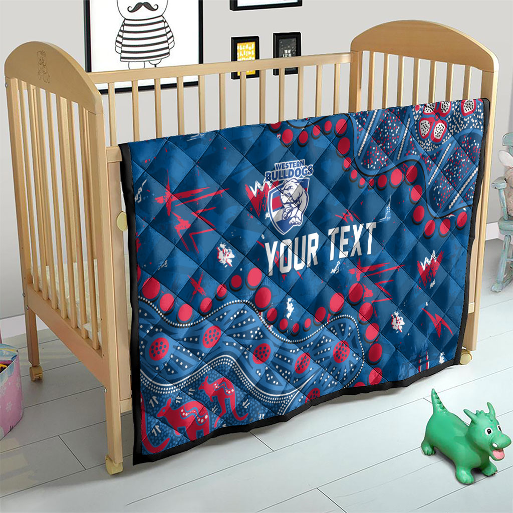Personalized Western Bulldogs Quilt Aboriginal Pattern with Graffiti Style