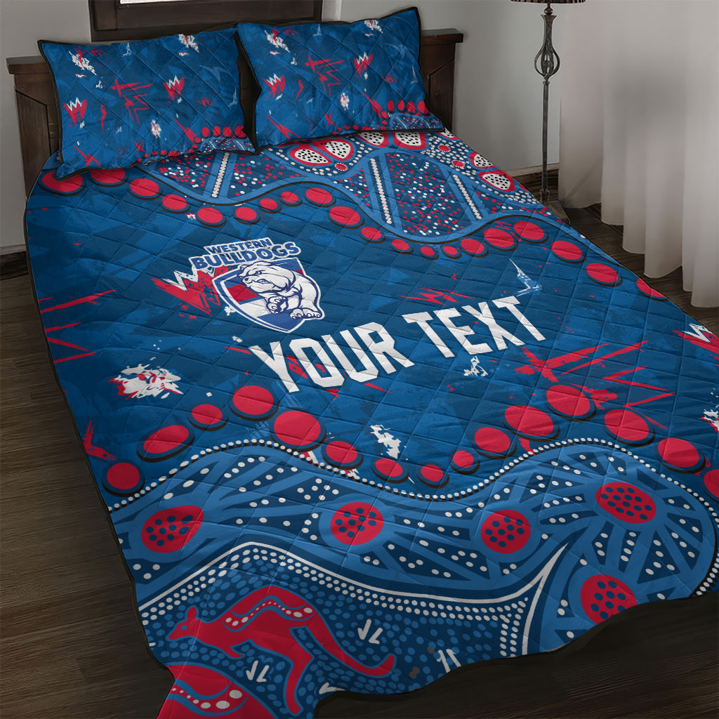 Personalized Western Bulldogs Quilt Bed Set Aboriginal Pattern with Graffiti Style
