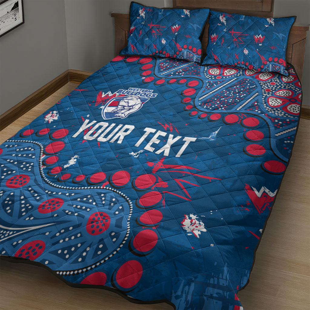 Personalized Western Bulldogs Quilt Bed Set Aboriginal Pattern with Graffiti Style