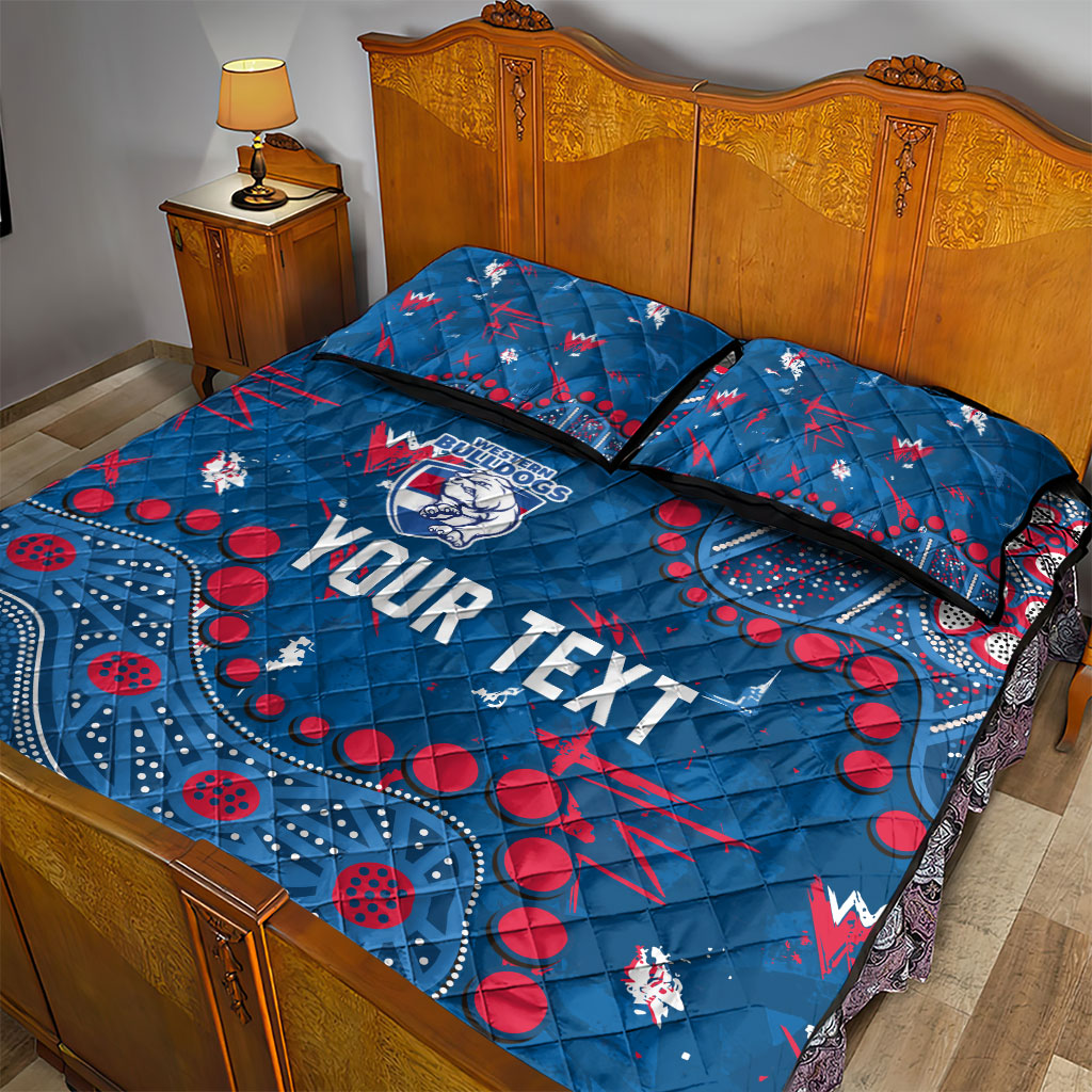 Personalized Western Bulldogs Quilt Bed Set Aboriginal Pattern with Graffiti Style