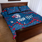 Personalized Western Bulldogs Quilt Bed Set Aboriginal Pattern with Graffiti Style