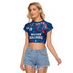 Personalized Western Bulldogs Raglan Cropped T Shirt Aboriginal Pattern with Graffiti Style