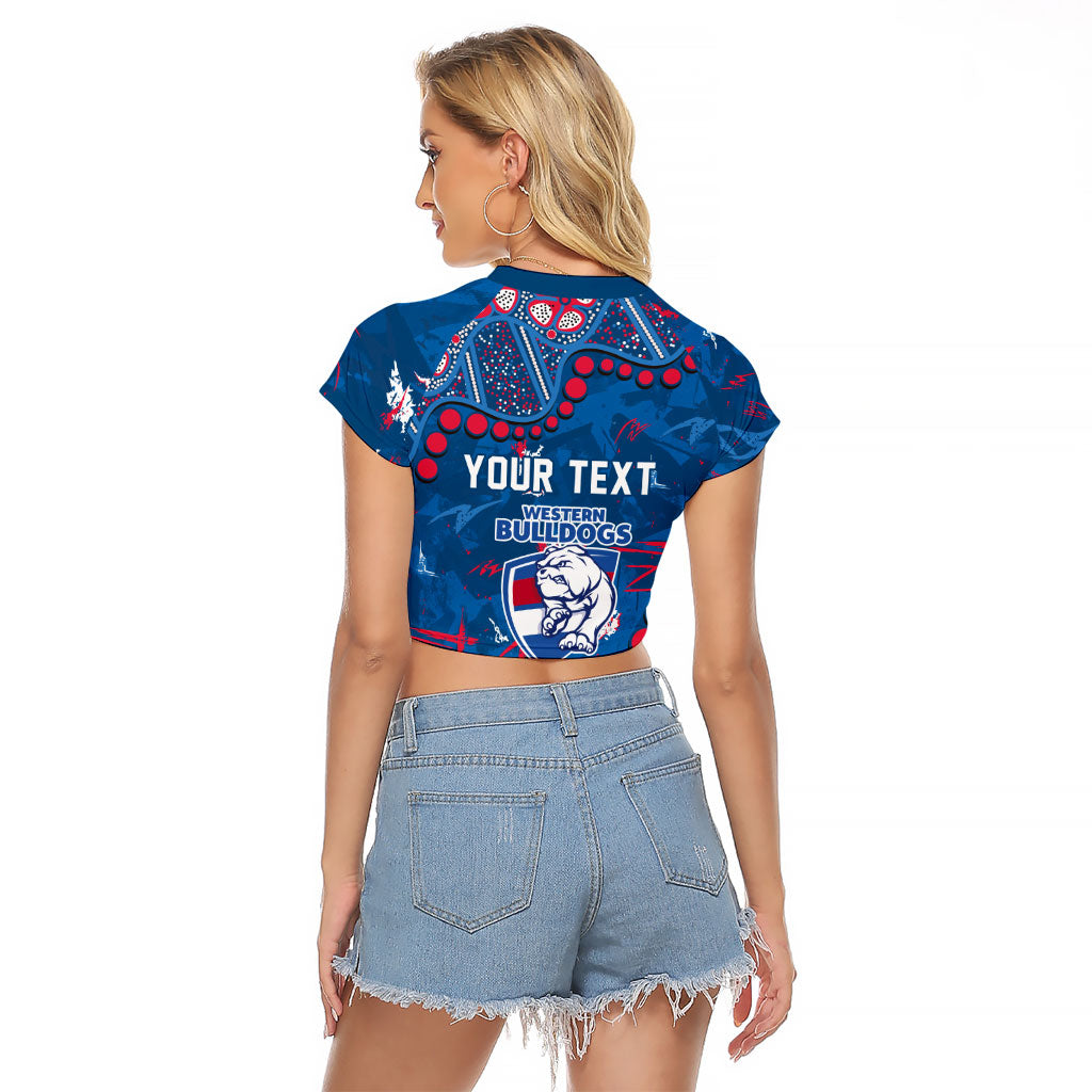 Personalized Western Bulldogs Raglan Cropped T Shirt Aboriginal Pattern with Graffiti Style