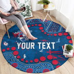 Personalized Western Bulldogs Round Carpet Aboriginal Pattern with Graffiti Style