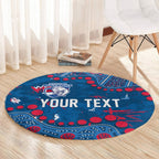Personalized Western Bulldogs Round Carpet Aboriginal Pattern with Graffiti Style