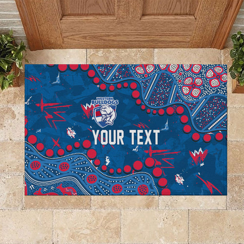 Personalized Western Bulldogs Rubber Doormat Aboriginal Pattern with Graffiti Style