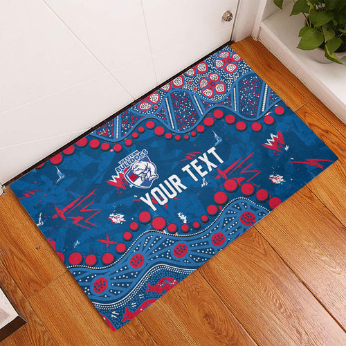 Personalized Western Bulldogs Rubber Doormat Aboriginal Pattern with Graffiti Style
