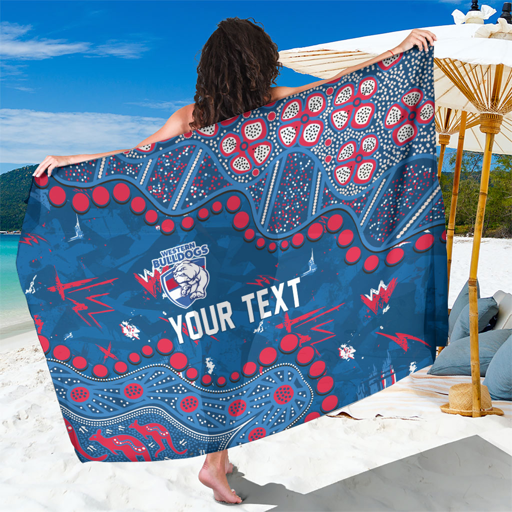 Personalized Western Bulldogs Sarong Aboriginal Pattern with Graffiti Style