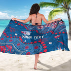 Personalized Western Bulldogs Sarong Aboriginal Pattern with Graffiti Style