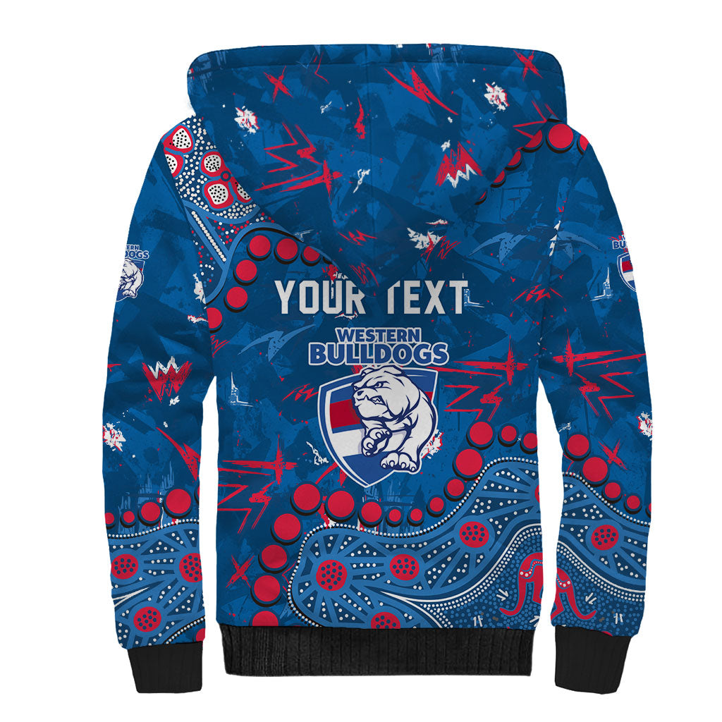 Personalized Western Bulldogs Sherpa Hoodie Aboriginal Pattern with Graffiti Style