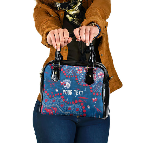Personalized Western Bulldogs Shoulder Handbag Aboriginal Pattern with Graffiti Style