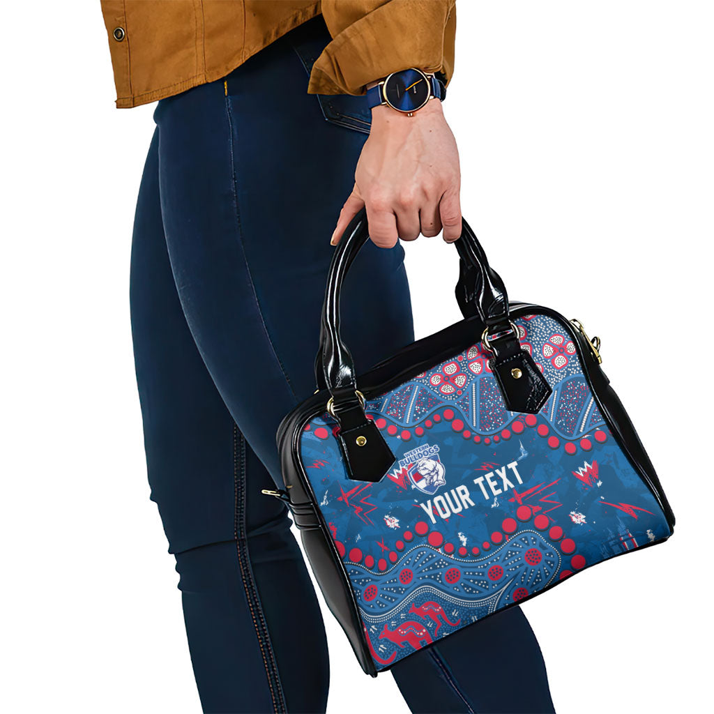 Personalized Western Bulldogs Shoulder Handbag Aboriginal Pattern with Graffiti Style