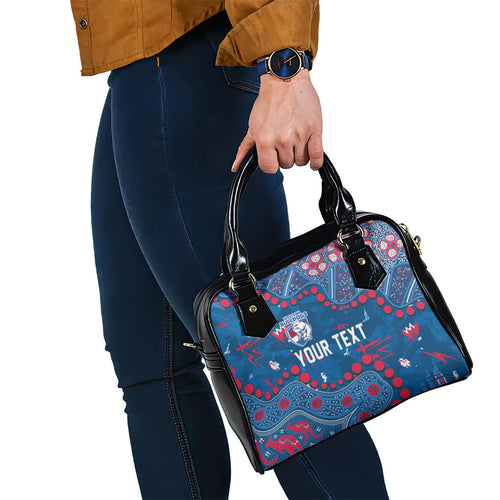 Personalized Western Bulldogs Shoulder Handbag Aboriginal Pattern with Graffiti Style
