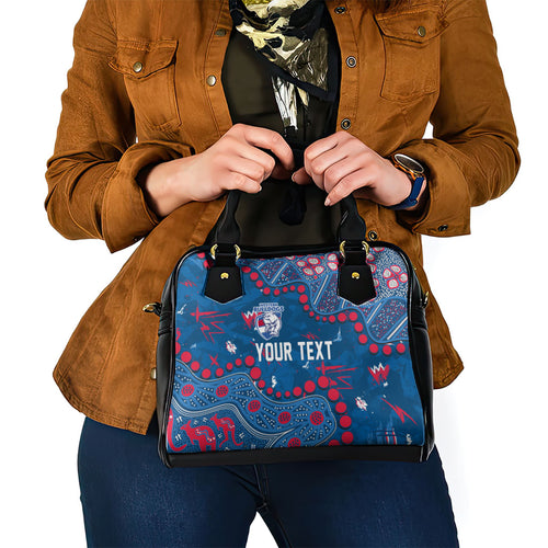 Personalized Western Bulldogs Shoulder Handbag Aboriginal Pattern with Graffiti Style