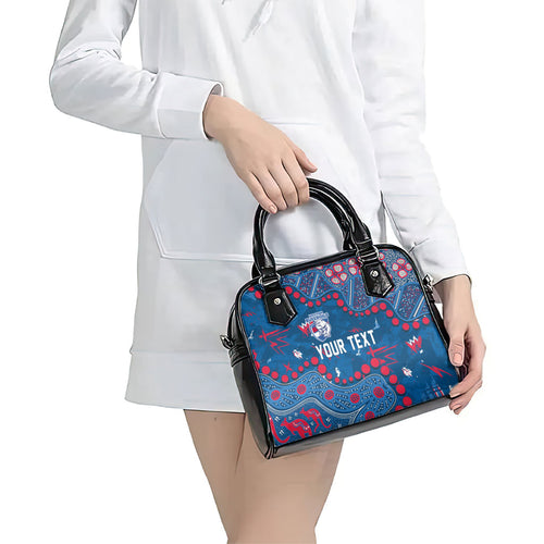Personalized Western Bulldogs Shoulder Handbag Aboriginal Pattern with Graffiti Style