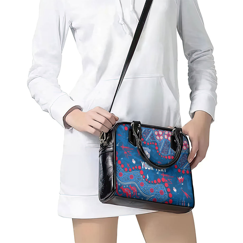 Personalized Western Bulldogs Shoulder Handbag Aboriginal Pattern with Graffiti Style