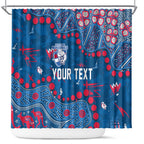 Personalized Western Bulldogs Shower Curtain Aboriginal Pattern with Graffiti Style