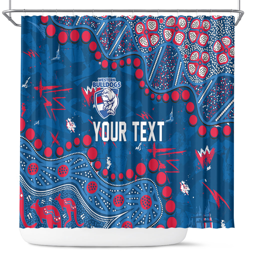 Personalized Western Bulldogs Shower Curtain Aboriginal Pattern with Graffiti Style