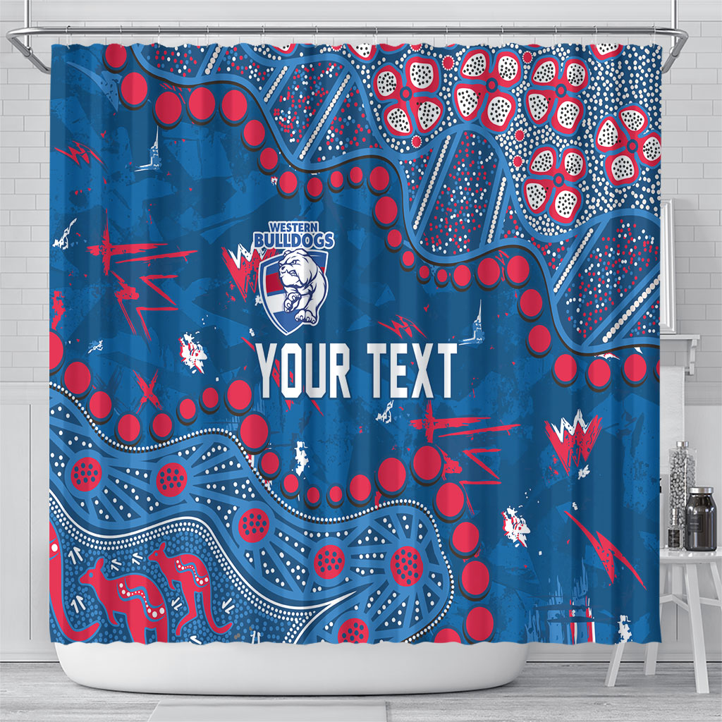 Personalized Western Bulldogs Shower Curtain Aboriginal Pattern with Graffiti Style