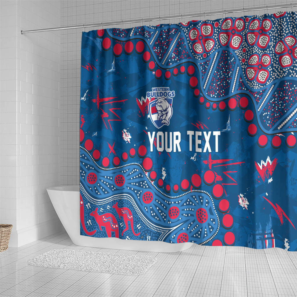 Personalized Western Bulldogs Shower Curtain Aboriginal Pattern with Graffiti Style