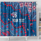 Personalized Western Bulldogs Shower Curtain Aboriginal Pattern with Graffiti Style